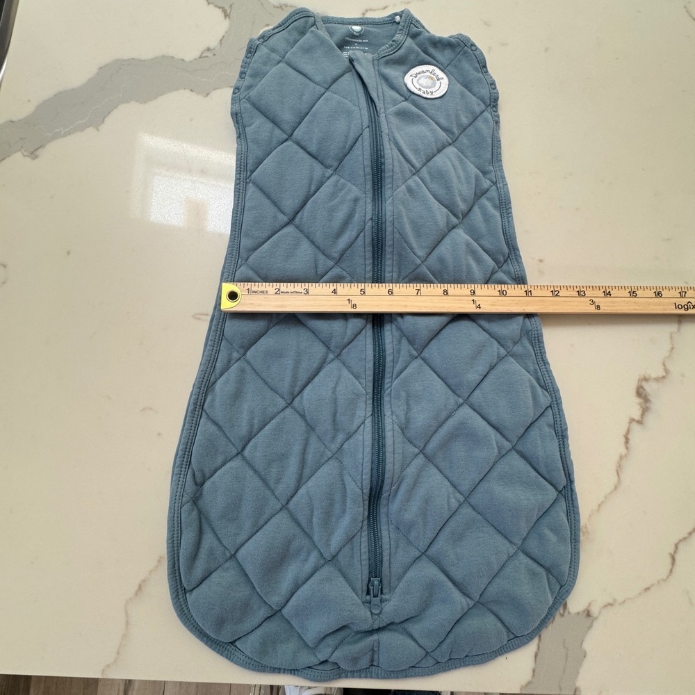 Dreamland Baby Weighted Sleep Sack Swaddle 0-6M Blue Quilted Cotton LADX531 - Picture 3 of 14